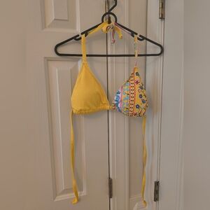 Vibrant Yellow and Multicolor Bikini Top
